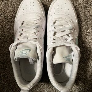 Nike White and Light Blue Sneakers